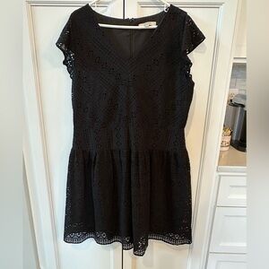 LOFT black lace dress size 16